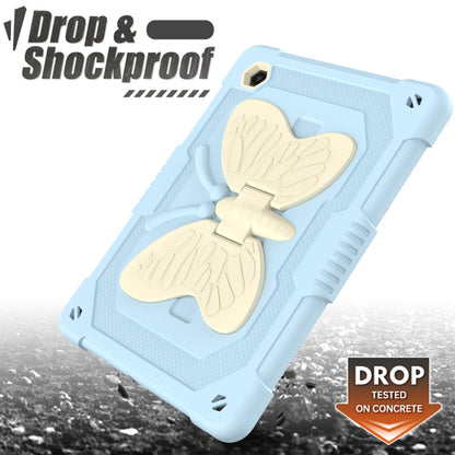 For Samsung Galaxy Tab A8 10.5 2021 Beige PC + Silicone Holder Tablet Case(Beige+Ice Blue) by bashfashion