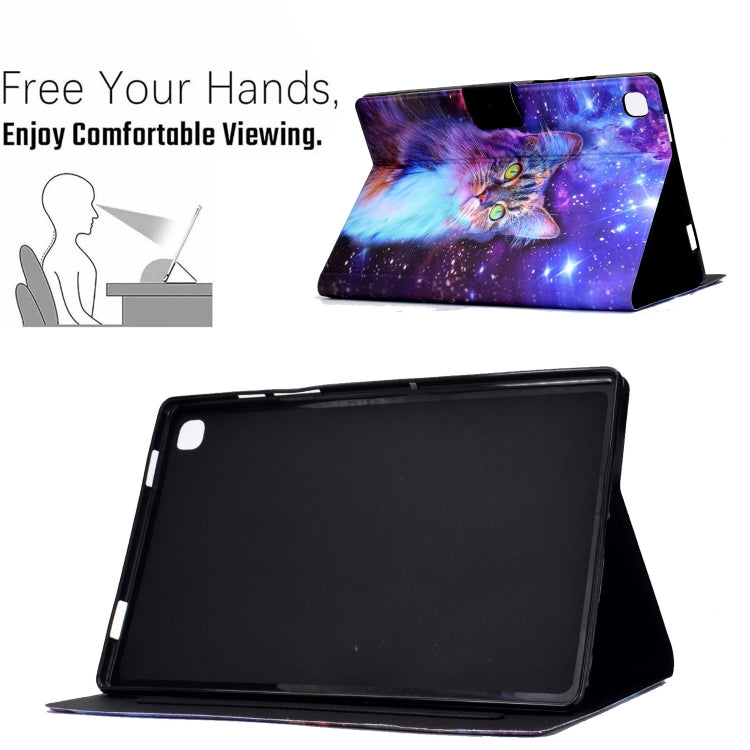 For Samsung Galaxy Tab A7 Lite Electric Pressed TPU Leather Tablet Case(Star Cat) by bashfashion
