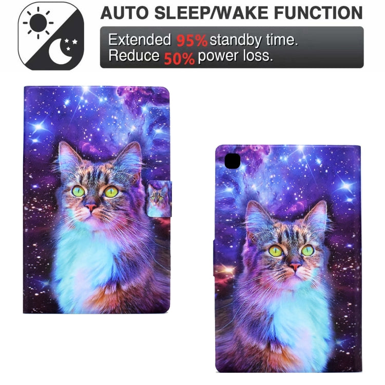 For Samsung Galaxy Tab A7 Lite Electric Pressed TPU Leather Tablet Case(Star Cat) by bashfashion