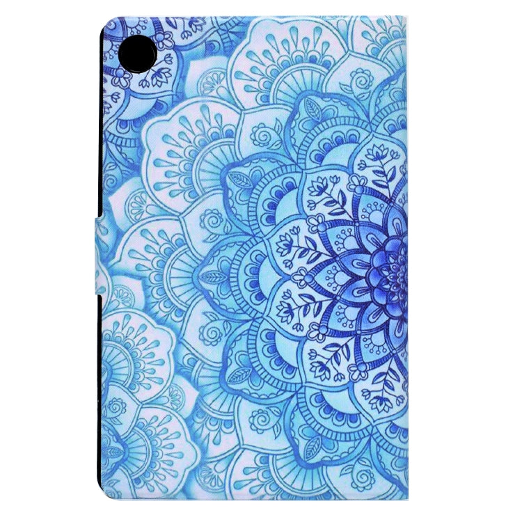 For Lenovo Tab M10 Plus Electric Pressed TPU Leather Tablet Case(Green Flower) by bashfashion