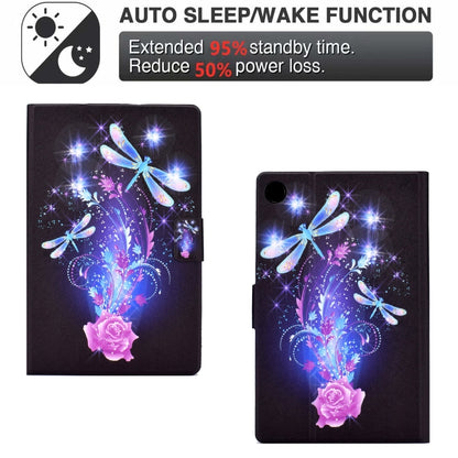 For Samsung Galaxy Tab A8 10.5 2021 Electric Pressed TPU Leather Tablet Case(Butterfly) by bashfashion