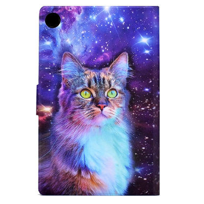 For Samsung Galaxy Tab A8 10.5 2021 Electric Pressed TPU Leather Tablet Case(Star Cat) by bashfashion