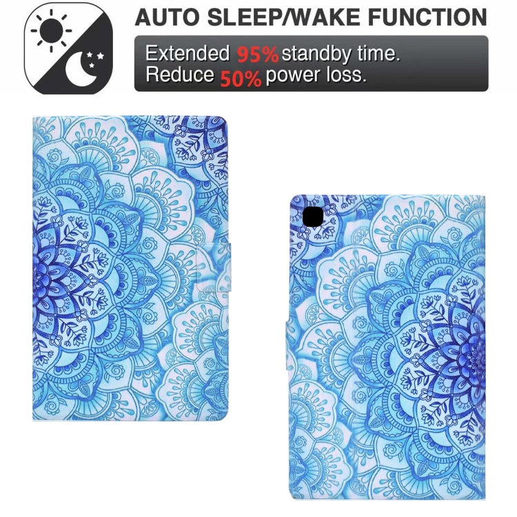 For Samsung Galaxy Tab A7 10.4 2020 Electric Pressed TPU Leather Tablet Case(Green Flower) by bashfashion