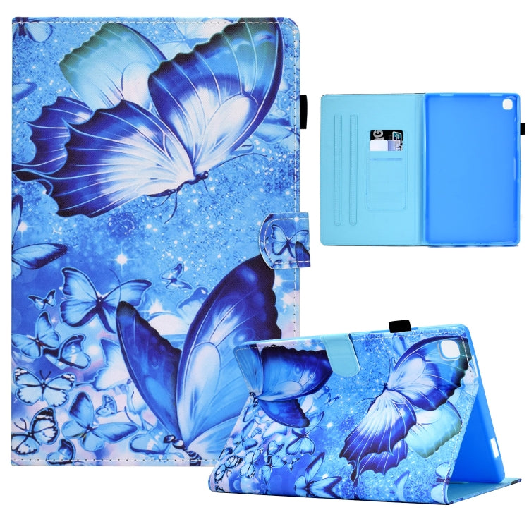 For Samsung Galaxy Tab A7 Lite T220 Sewing Pen Slot Leather Tablet Case(Butterflies) by bashfashion