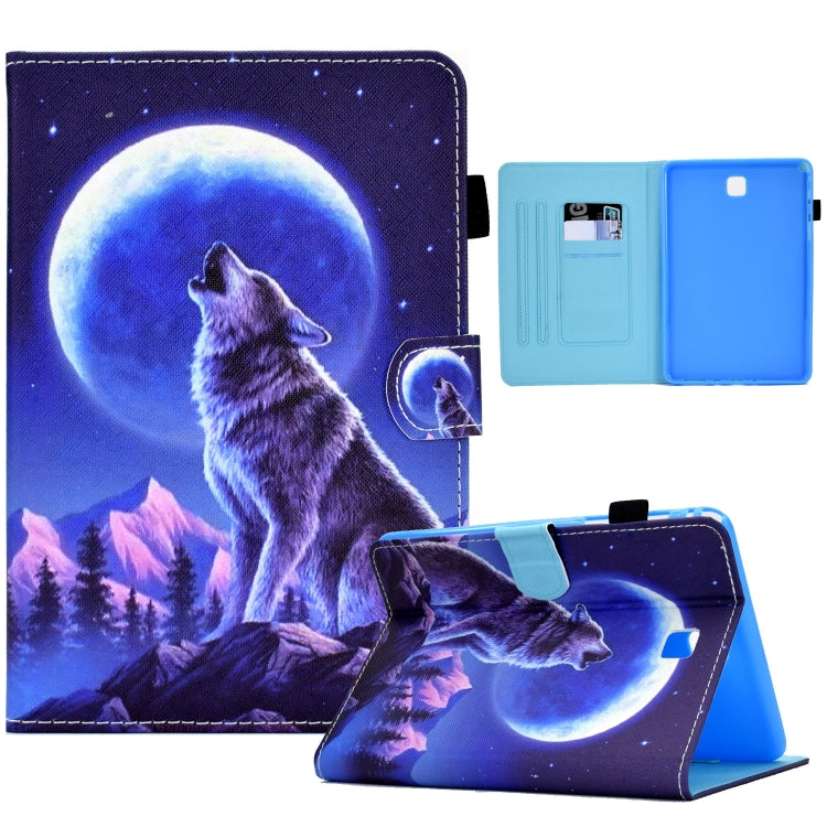 For Samsung Galaxy Tab A 8.0 T350 Sewing Pen Slot Leather Tablet Case(Night Wolf) by bashfashion