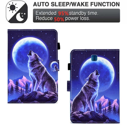 For Samsung Galaxy Tab A 8.0 T350 Sewing Pen Slot Leather Tablet Case(Night Wolf) by bashfashion