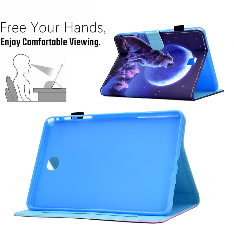 For Samsung Galaxy Tab A 8.0 T350 Sewing Pen Slot Leather Tablet Case(Night Wolf) by bashfashion