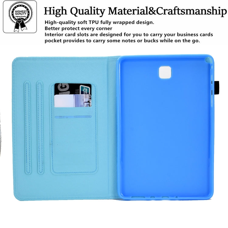 For Samsung Galaxy Tab A 8.0 T350 Sewing Pen Slot Leather Tablet Case(Night Wolf) by bashfashion