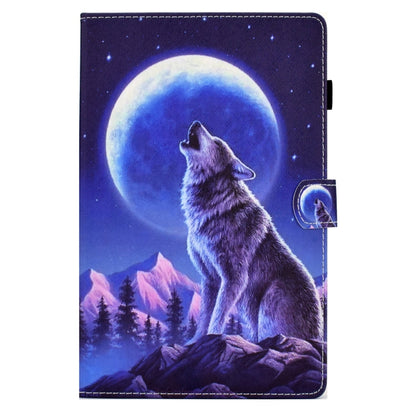 For Samsung Galaxy Tab A7 10.4 2020 T500 Sewing Pen Slot Leather Tablet Case(Night Wolf) by bashfashion