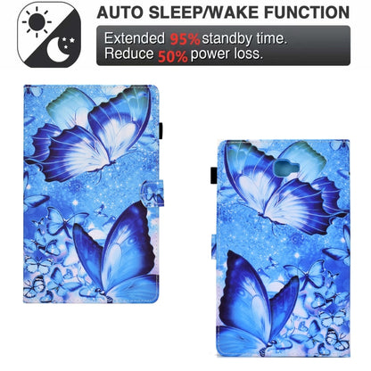 For Samsung Galaxy Tab A 10.1 2016 T580 Sewing Pen Slot Leather Tablet Case(Butterflies) by bashfashion
