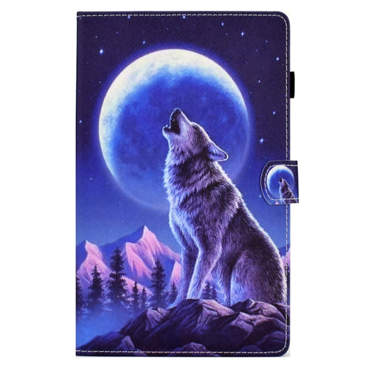 For Samsung Galaxy Tab A 10.1 2016 T580 Sewing Pen Slot Leather Tablet Case(Night Wolf) by bashfashion