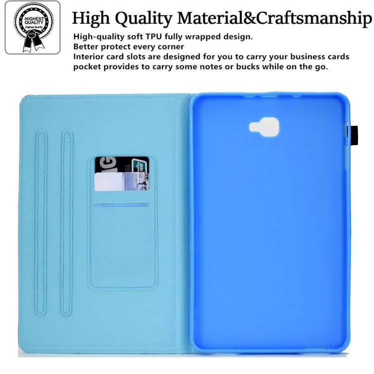 For Samsung Galaxy Tab A 10.1 2016 T580 Sewing Pen Slot Leather Tablet Case(Night Wolf) by bashfashion