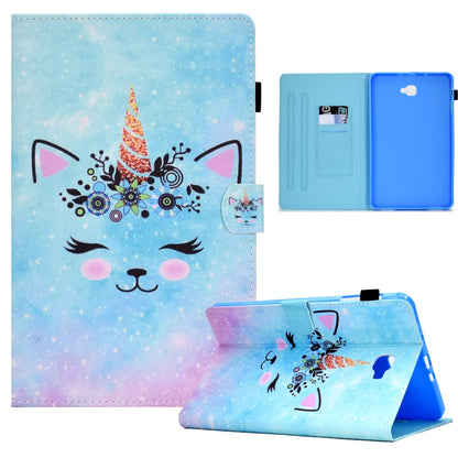 For Samsung Galaxy Tab A 10.1 2016 T580 Sewing Pen Slot Leather Tablet Case(Wildebeest) by bashfashion