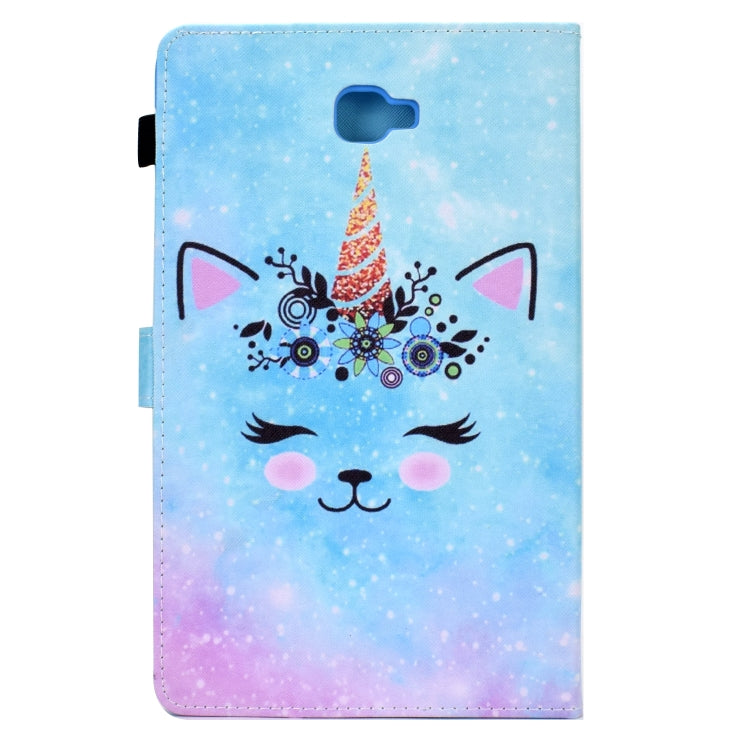 For Samsung Galaxy Tab A 10.1 2016 T580 Sewing Pen Slot Leather Tablet Case(Wildebeest) by bashfashion