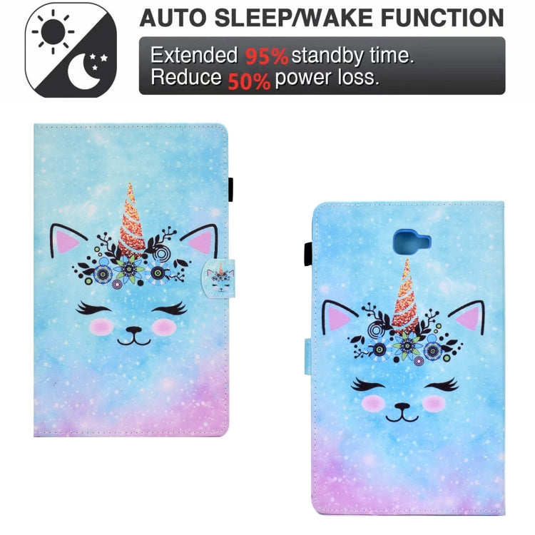 For Samsung Galaxy Tab A 10.1 2016 T580 Sewing Pen Slot Leather Tablet Case(Wildebeest) by bashfashion