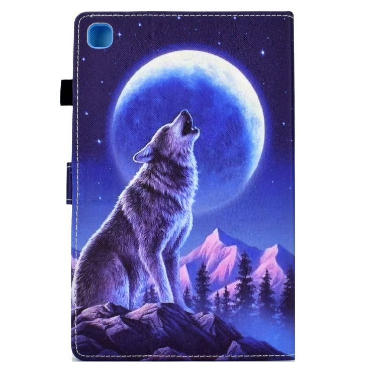 For Samsung Galaxy Tab S6 Lite T610 Sewing Pen Slot Leather Tablet Case(Night Wolf) by bashfashion