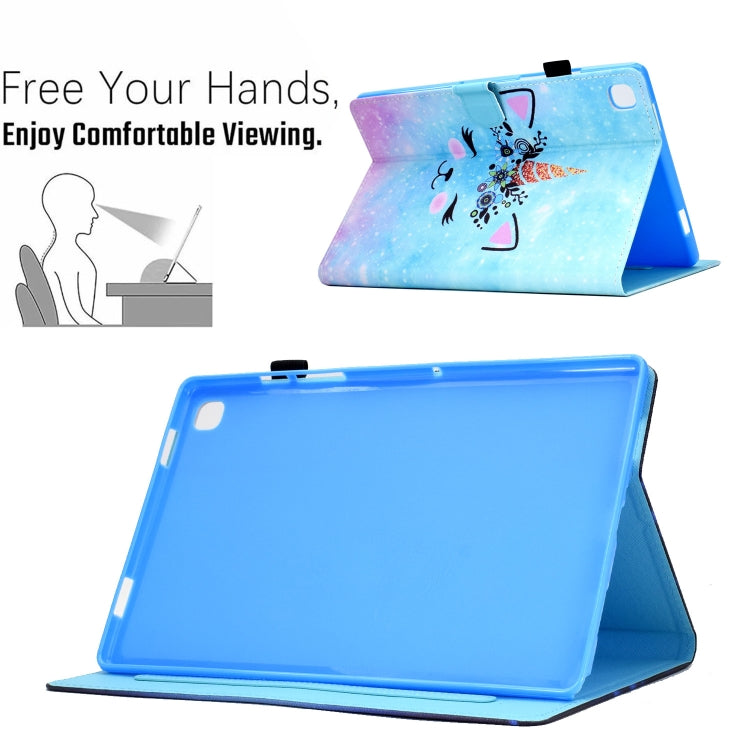 For Samsung Galaxy Tab S6 Lite T610 Sewing Pen Slot Leather Tablet Case(Wildebeest) by bashfashion