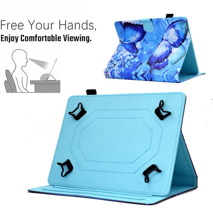 For 7 inch Tablet Sewing Pen Slot Leather Tablet Case(Butterflies) by bashfashion