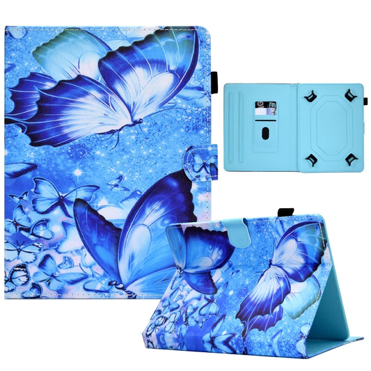 For 8 inch Tablet Sewing Pen Slot Leather Tablet Case(Butterflies) by bashfashion