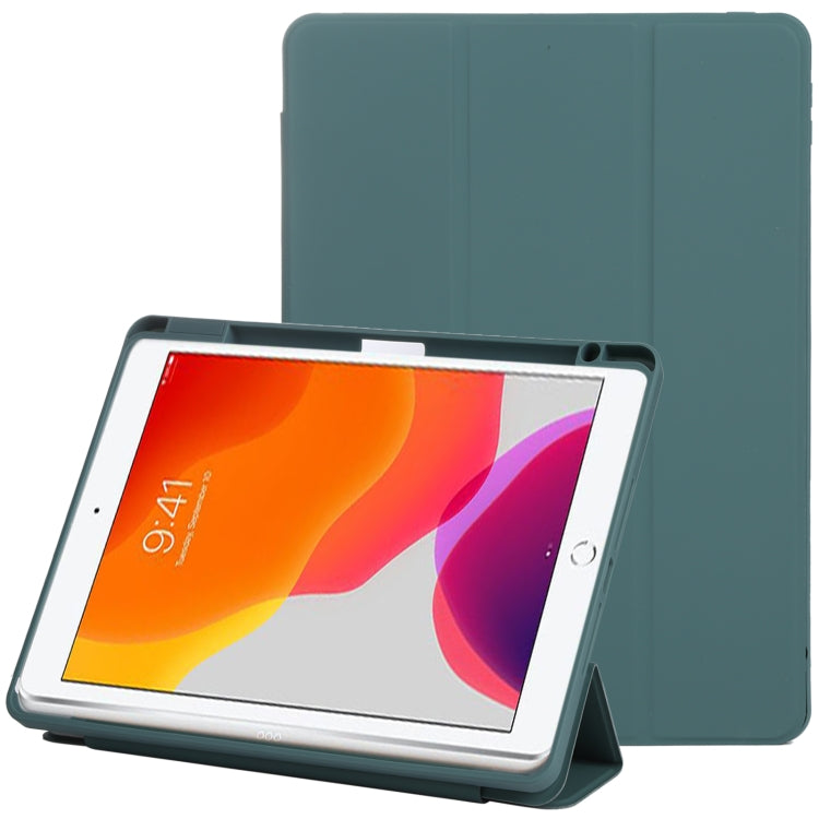 Magnetic Split Leather Smart Tablet Case For iPad 10.2 2019 / 2020 / 2021(Dark Green) by bashfashion