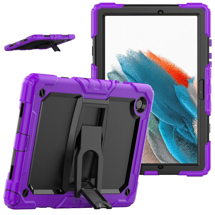 For Samsung Galaxy Tab A8 10.5 2021 Shockproof Black Silicone + PC Tablet Protective Case(Purple) by bashfashion