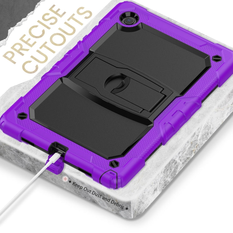For Samsung Galaxy Tab A8 10.5 2021 Shockproof Black Silicone + PC Tablet Protective Case(Purple) by bashfashion