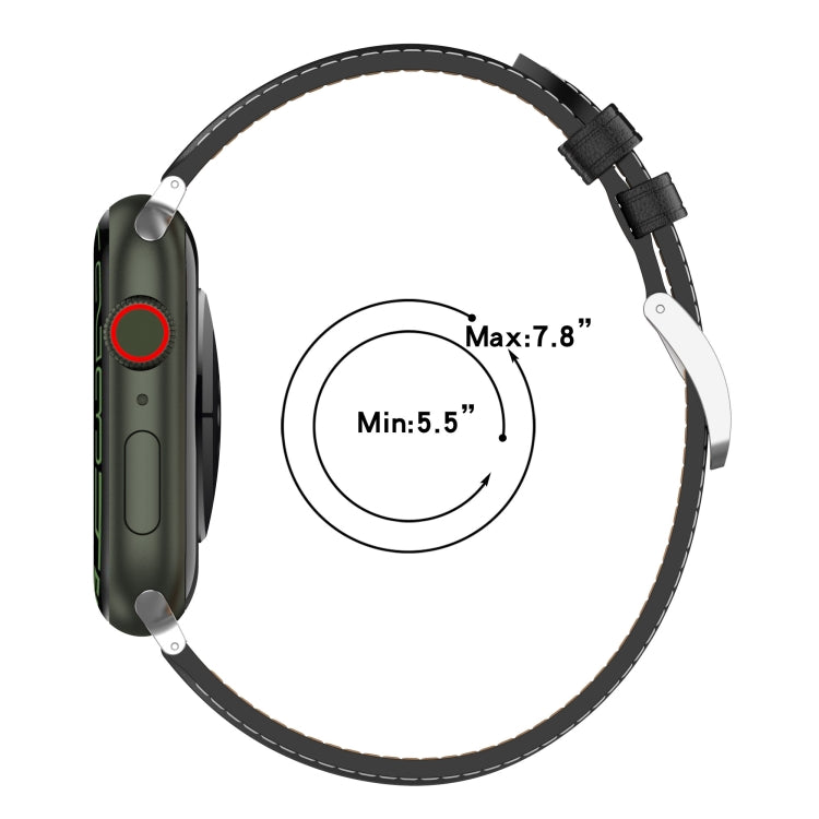 Genuine Leather Watch Band, Size: Small Size For Apple Watch Series 9&8&7 41mm / SE 3&SE 2&6&SE&5&4 40mm / 3&2&1 38mm(Dark Pink) by bashfashion