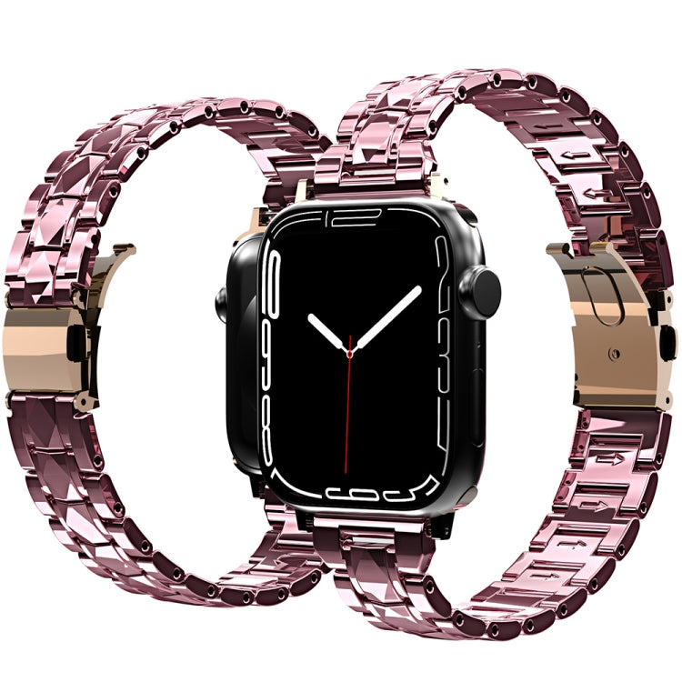 Electroplated Stainless Steel Strap For Apple Watch Series 9&8&7 41mm / SE 3&SE 2&6&SE&5&4 40mm / 3&2&1 38mm(Rose Gold) by bashfashion