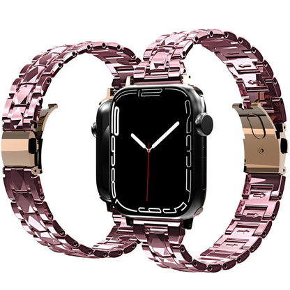 Electroplated Stainless Steel Strap For Apple Watch Series 9&8&7 41mm / SE 3&SE 2&6&SE&5&4 40mm / 3&2&1 38mm(Rose Gold) by bashfashion