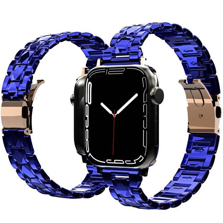 Electroplated Stainless Steel Strap For Apple Watch Series 9&8&7 41mm / SE 3&SE 2&6&SE&5&4 40mm / 3&2&1 38mm(Blue) by bashfashion