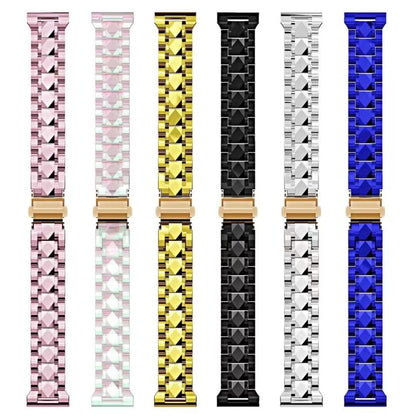 Electroplated Stainless Steel Strap For Apple Watch Series 9&8&7 41mm / SE 3&SE 2&6&SE&5&4 40mm / 3&2&1 38mm(Symphony) by bashfashion