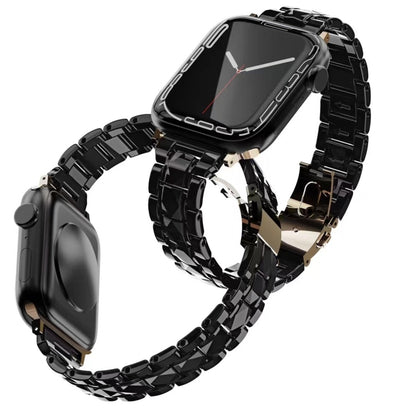 Electroplated Stainless Steel Strap For Apple Watch Series 9&8&7 41mm / SE 3&SE 2&6&SE&5&4 40mm / 3&2&1 38mm(Rose Gold) by bashfashion