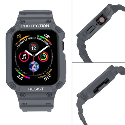 Three-proof Solid Color Integrated Watch Band For Apple Watch Series 9&8&7 41mm / SE 3&SE 2&6&SE&5&4 40mm / 3&2&1 38mm(Blue Grey) by bashfashion