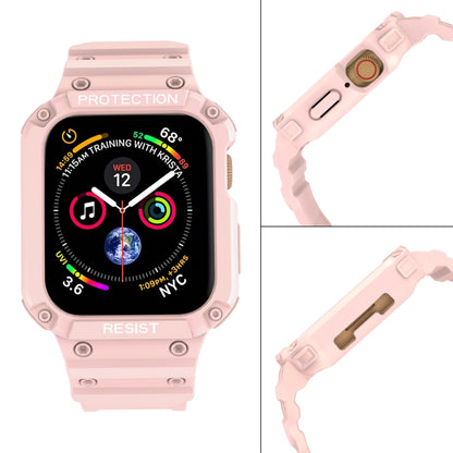 Three-proof Solid Color Integrated Watch Band For Apple Watch Series 8&7 45mm / SE 2&6&SE&5&4 44mm / 3&2&1 42mm(Pink) by bashfashion