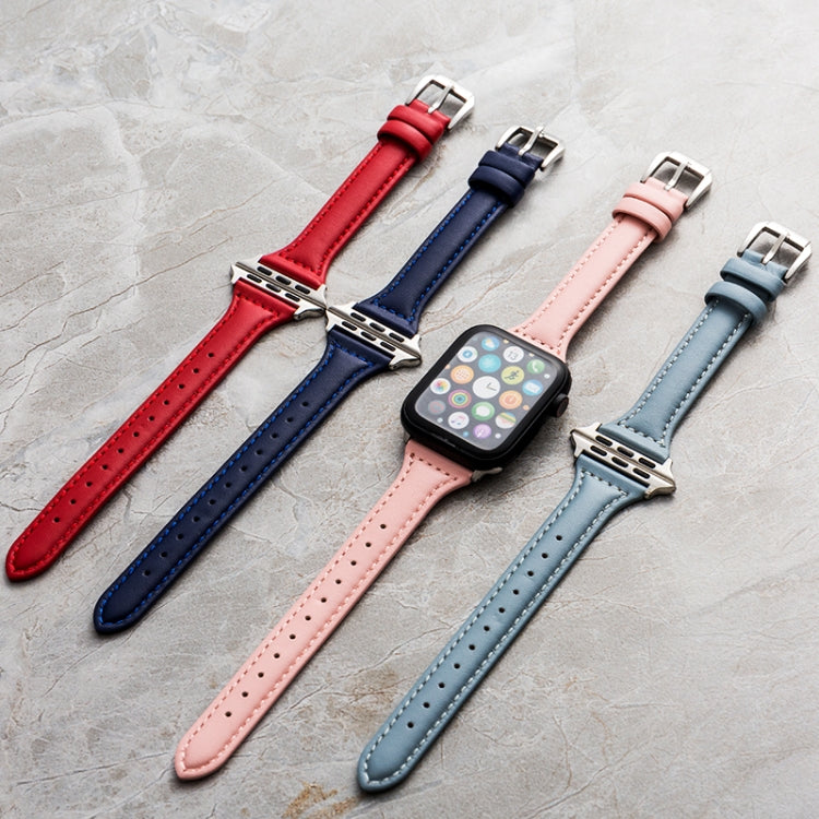 Genuine Leather Watch Band For Apple Watch Ultra 49mm&Watch Ultra 2 49mm / Series 9&8&7 45mm / SE 3&SE 2&6&SE&5&4 44mm / 3&2&1 42mm(Orange) by bashfashion