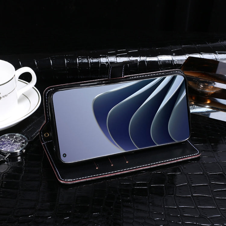 For OnePlus 10 Pro idewei Crocodile Texture Horizontal Flip Phone Leather Phone Case(Dark Blue) by idewei