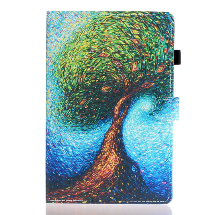 For Samsung Galaxy Tab A8 10.5 2021 Painted Left and Right Flat Leather Tablet Case(Abstract Tree) by bashfashion