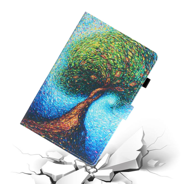 For Samsung Galaxy Tab A8 10.5 2021 Painted Left and Right Flat Leather Tablet Case(Abstract Tree) by bashfashion