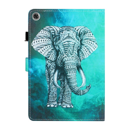 For Samsung Galaxy Tab A8 10.5 2021 Painted Left and Right Flat Leather Tablet Case(Elephant) by bashfashion