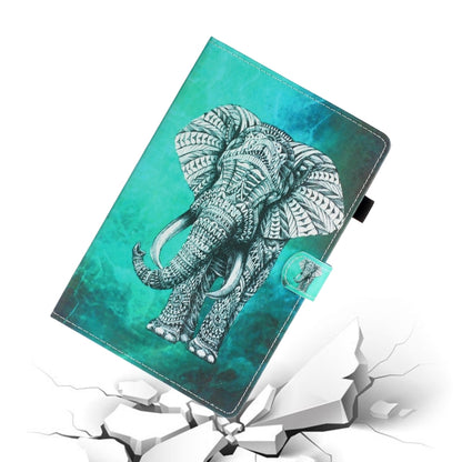 For Samsung Galaxy Tab A8 10.5 2021 Painted Left and Right Flat Leather Tablet Case(Elephant) by bashfashion