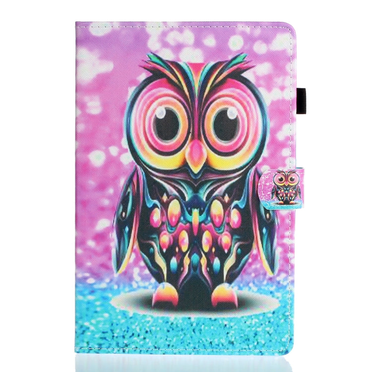 For Samsung Galaxy Tab A8 10.5 2021 Painted Left and Right Flat Leather Tablet Case(Owl) by bashfashion