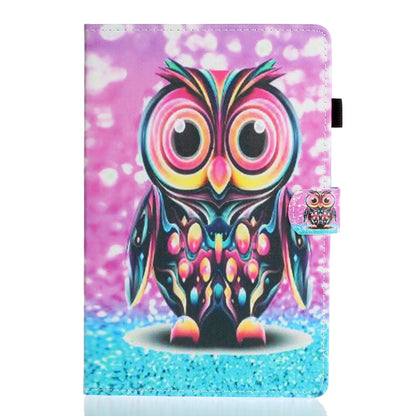 For Samsung Galaxy Tab A8 10.5 2021 Painted Left and Right Flat Leather Tablet Case(Owl) by bashfashion