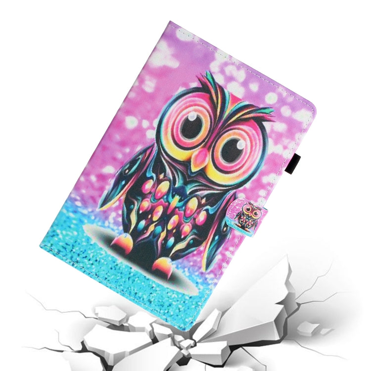 For Samsung Galaxy Tab A8 10.5 2021 Painted Left and Right Flat Leather Tablet Case(Owl) by bashfashion