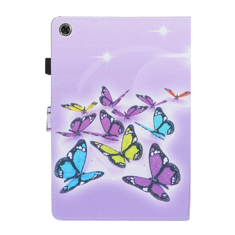 For Samsung Galaxy Tab A8 10.5 2021 Painted Left and Right Flat Leather Tablet Case(Butterfly) by bashfashion
