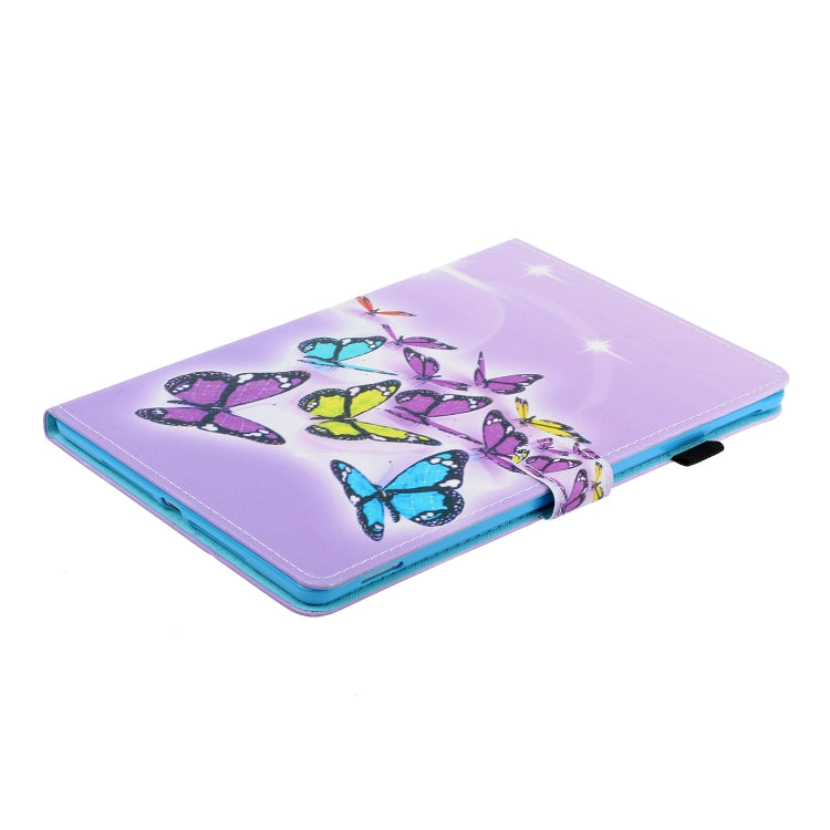 For Samsung Galaxy Tab A8 10.5 2021 Painted Left and Right Flat Leather Tablet Case(Butterfly) by bashfashion