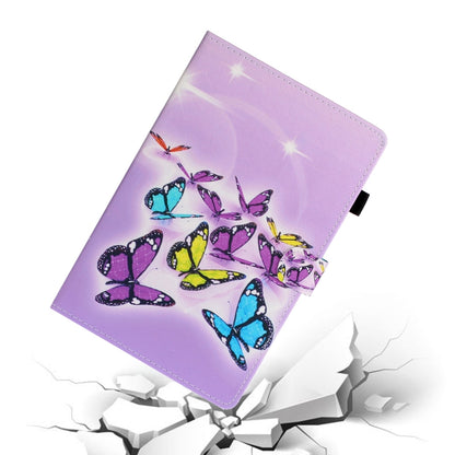 For Samsung Galaxy Tab A8 10.5 2021 Painted Left and Right Flat Leather Tablet Case(Butterfly) by bashfashion