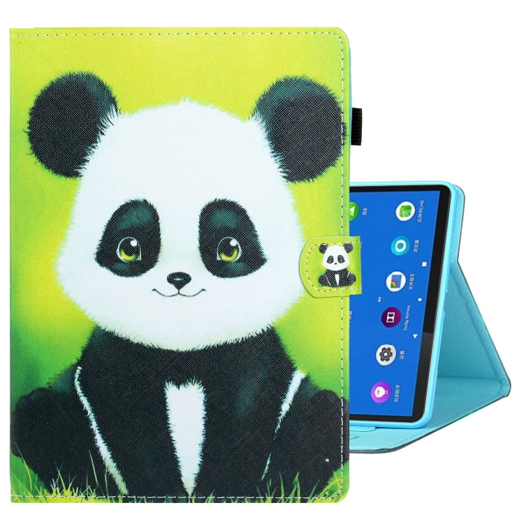 For Samsung Galaxy Tab A8 10.5 2021 Coloured Drawing Stitching Leather Tablet Case(Panda) by bashfashion