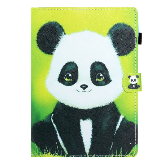 For Samsung Galaxy Tab A8 10.5 2021 Coloured Drawing Stitching Leather Tablet Case(Panda) by bashfashion