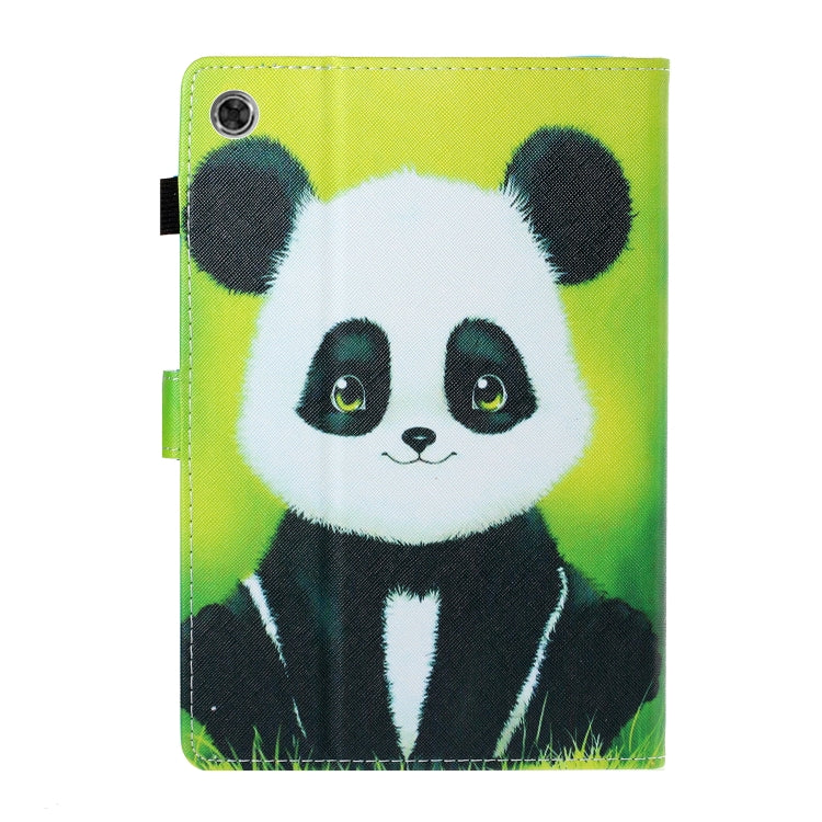 For Samsung Galaxy Tab A8 10.5 2021 Coloured Drawing Stitching Leather Tablet Case(Panda) by bashfashion