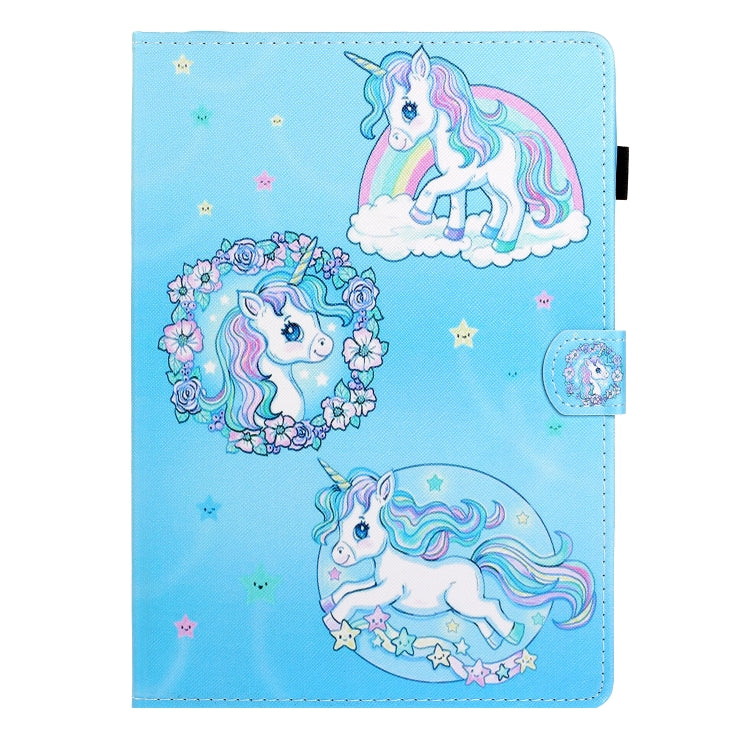 For Samsung Galaxy Tab A8 10.5 2021 Coloured Drawing Stitching Leather Tablet Case(Unicorn) by bashfashion